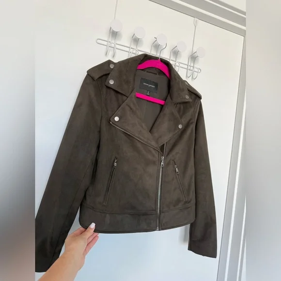 Banana Republic Women’s Vegan Faux Suede Chocolate Color Jacket Size M - Picture 2 of 4